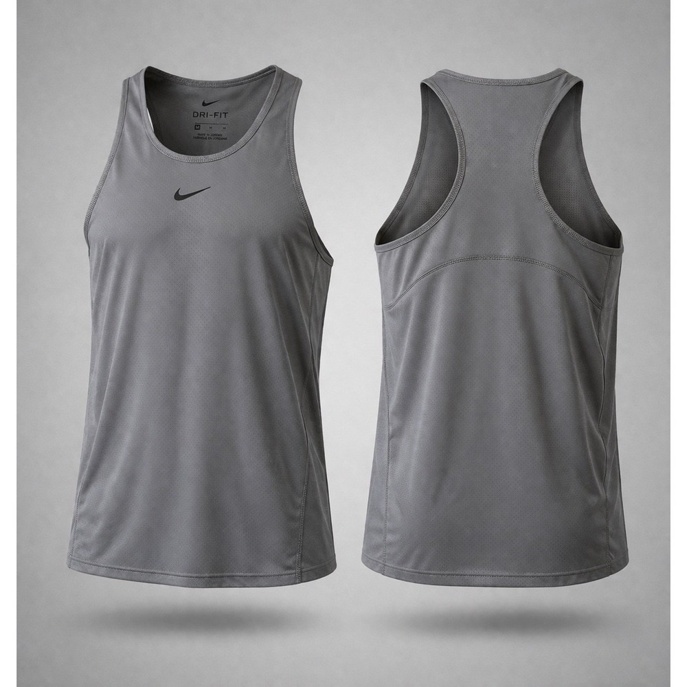Nike Dri-FIT Womens Racerback Training Tank Top Grey Lg‎ Performance Activewear